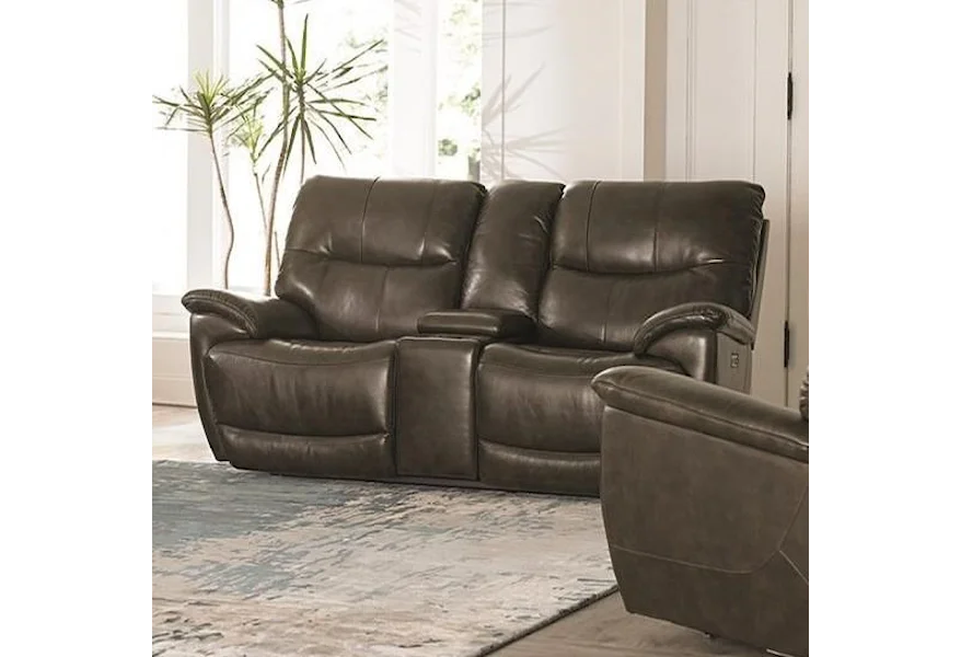 Brookville Console Power Reclining Love Seat by Bassett at Esprit Decor Home Furnishings